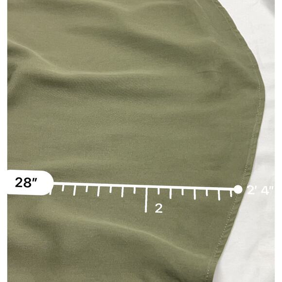 Per se by Carlisle Button Front V Neck Blouse Women's Size Large Olive Green - Picture 7 of 7